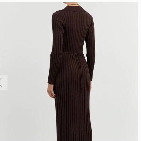 DISSH Rhodes Bitter Chocolate Long Sleeved Dress size Small - Picture 2 of 11